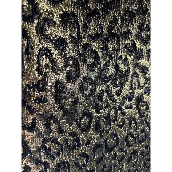 Black Gold Metallic Leopard Dress French Connection Shift Dress Size 4 - Picture 2 of 9